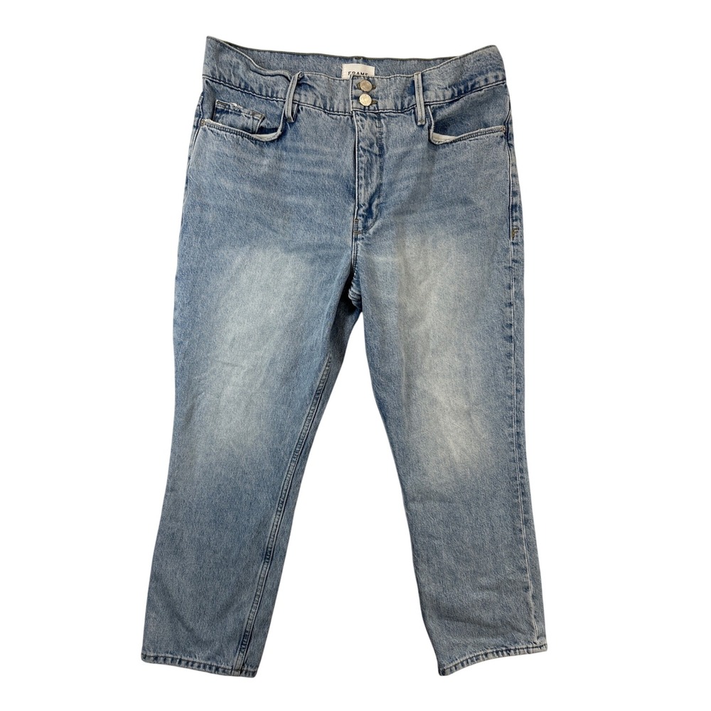 FRAME Jeans Womens‎ 32 Blue Le Pixie Sylvie Slender Straight Bilson Light Wash